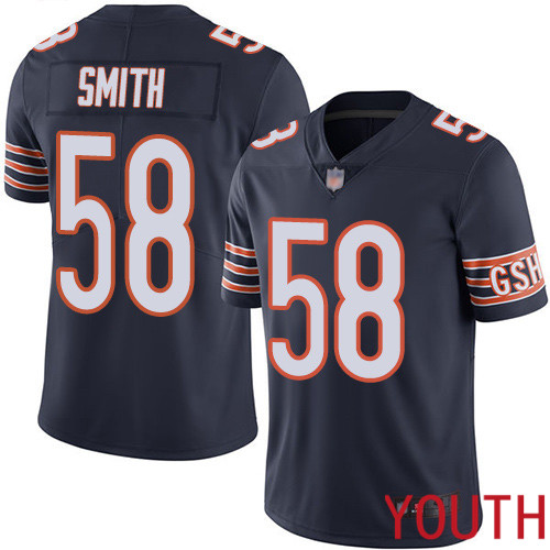 Chicago Bears Limited Navy Blue Youth Roquan Smith Home Jersey NFL Football #58 Vapor Untouchable->women nfl jersey->Women Jersey